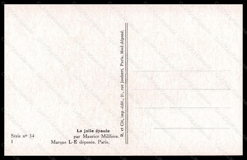 Artist Signed Illustratori M. Milliere Risque Lady serie 34-1 postcard VK5556 – retro
