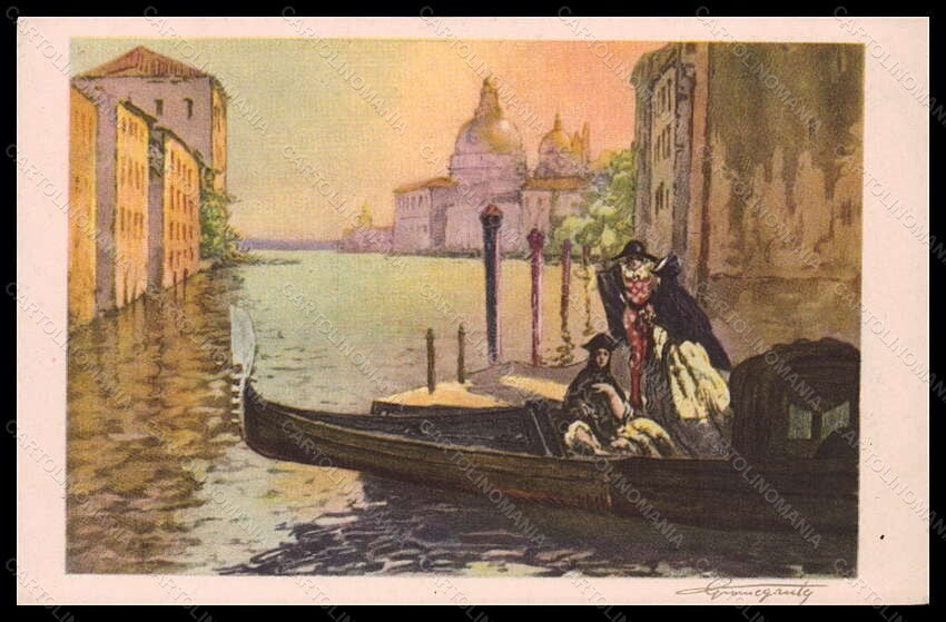 Artist Signed Guinegaul ? Romantic Couple Paris Venezia Gravures 1106 pc VK5560 – fronte