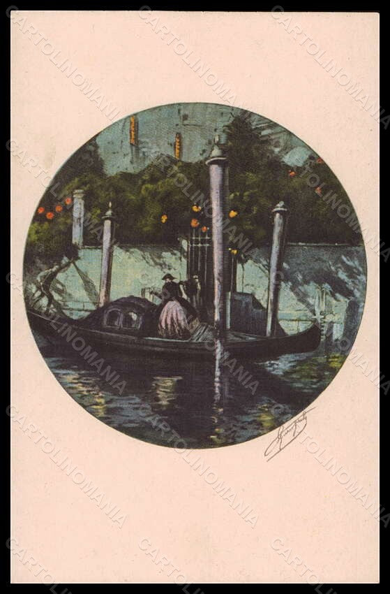 Artist Signed Guinegaul ? Romantic Couple Paris Venezia Gravures 1106 pc VK5561 – fronte