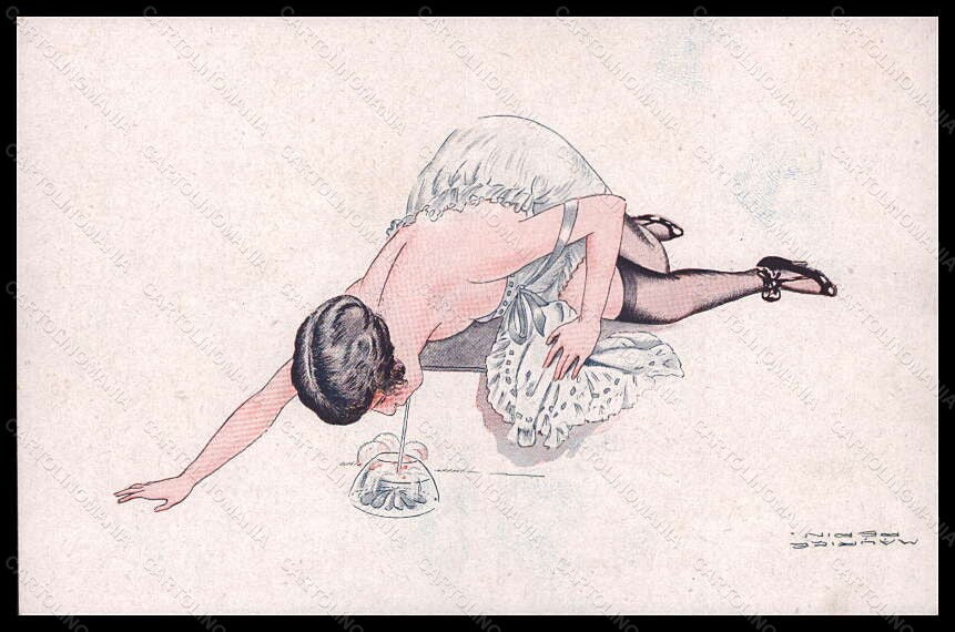 Artist Signed Illustratori Maurice Pepin Risque Lady serie 16-78 postcard VK5571 – fronte