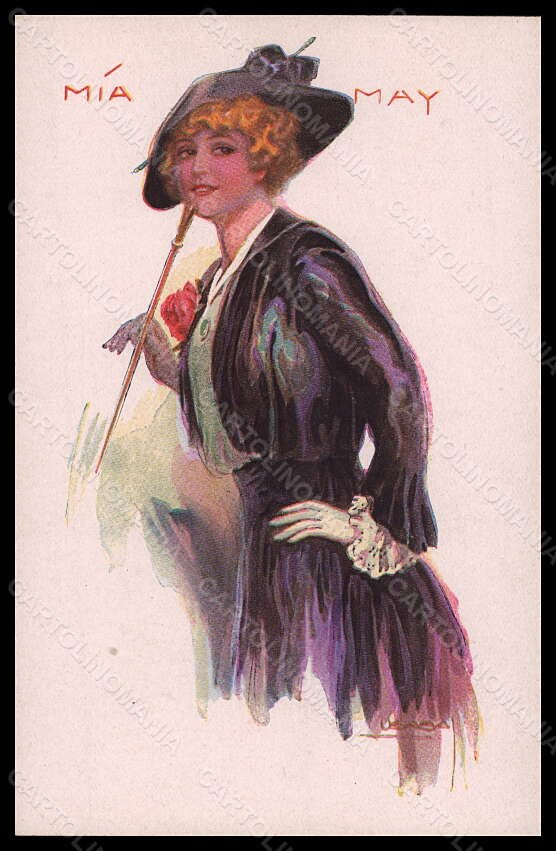 Artist Signed Usabal Fashion Lady Mia May Actress serie 335-6 pc VK5577 – fronte