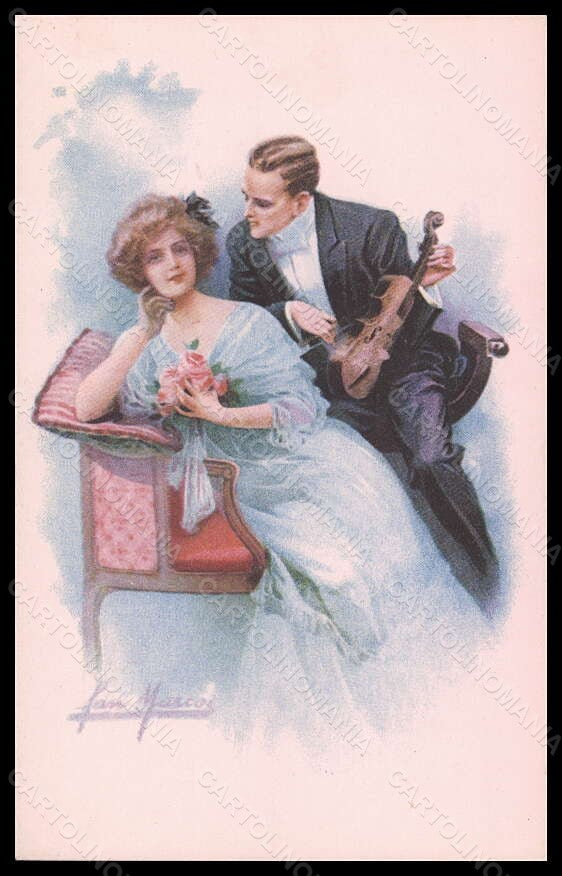 Artist Signed Illustratori San Marco Romantic Couple serie 2056 postcard VK5588 – fronte