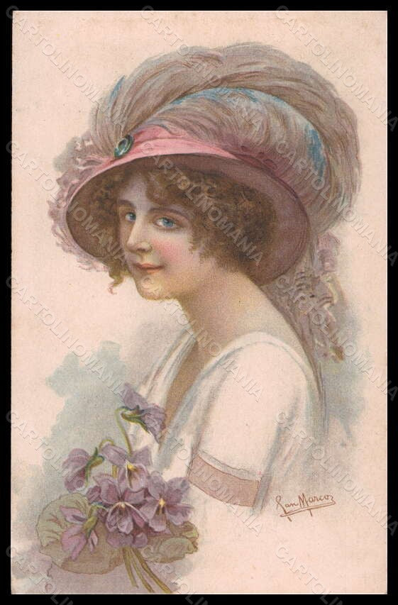 Artist Signed San Marco Fashion Glamour Lady Moda serie 891-6 pc VK5589 – fronte