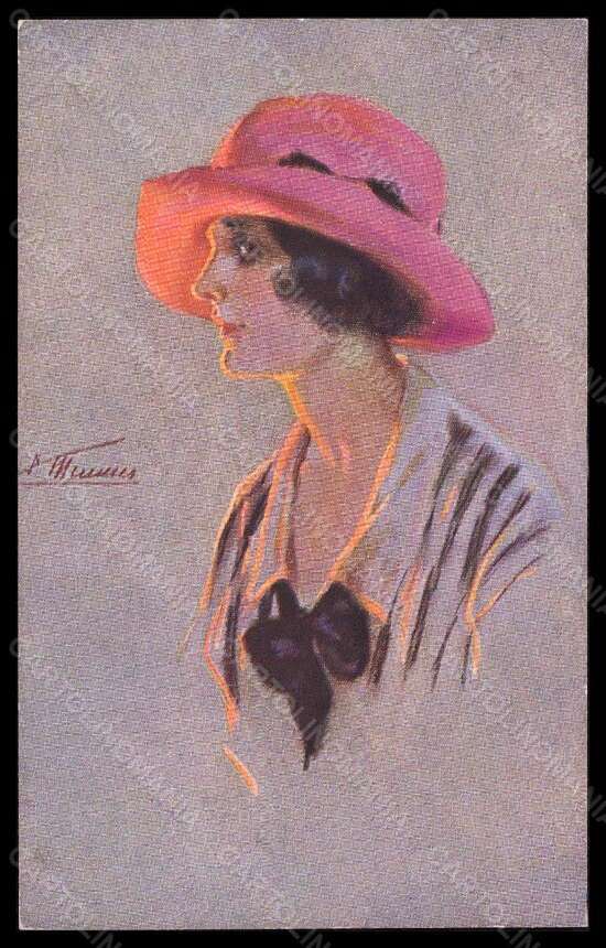 Artist Signed Suzanne Meunier Fashion Glamour Lady Moda serie 61-1 pc VK5600 – fronte