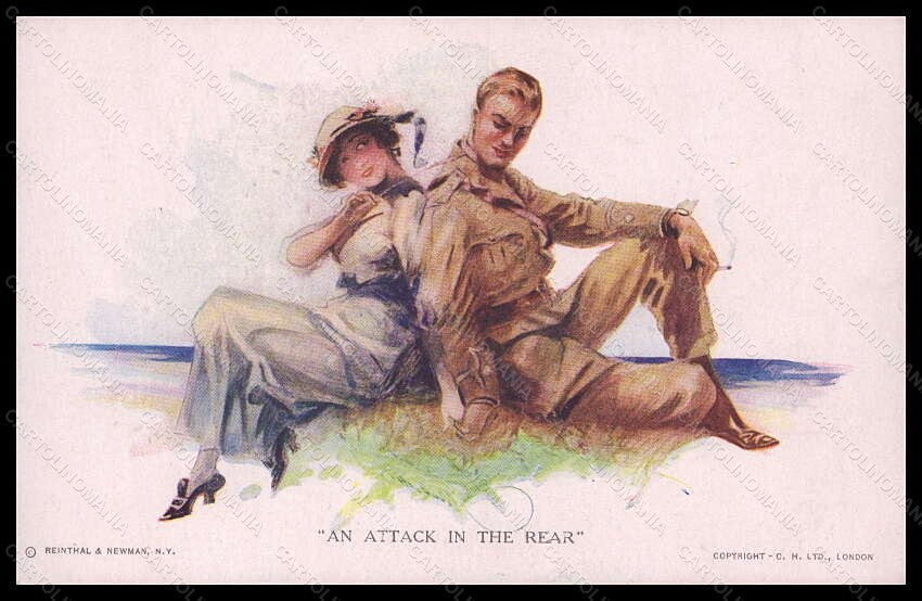 Artist Signed Hal Hurst Romantic Couple Propaganda WWI Reinthal 2030 pc VK5603 – fronte