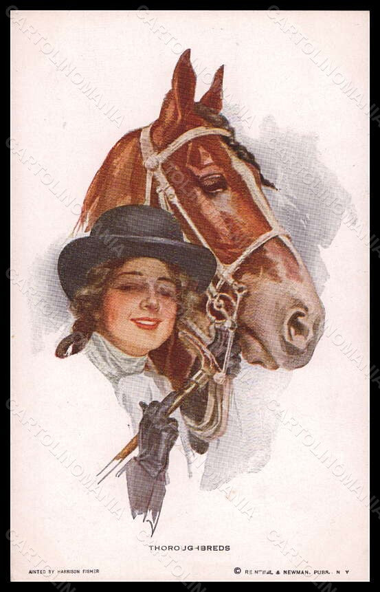 Artist Signed Harrison Fisher Lady and Horse Reinthal serie 304 pc VK5607 – fronte