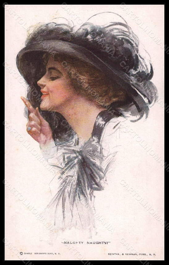 Artist Signed Harrison Fisher Fashion Glamour Lady Moda Reinthal 185 pc VK5609 – fronte