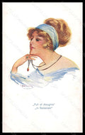 Artist Signed Illustratori Kiesslick ? Fashion Glamour Lady serie 8397 pc VK5616 – fronte