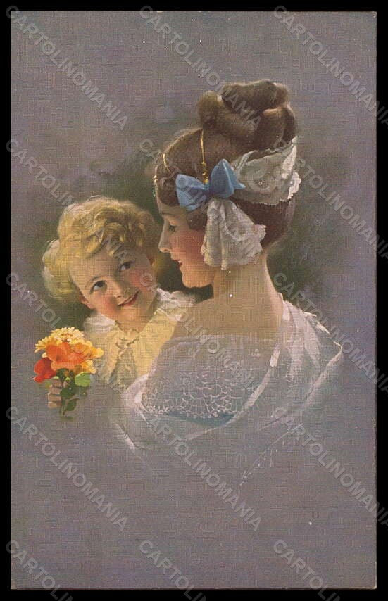 Artist Signed Illustratori Knoefel Lady Mother Baby serie 20887 postcard VK5626 – fronte