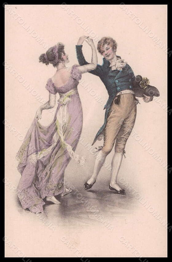 Artist Signed Lionel Peraux Roumantic Couple Dance MM Vienne serie 641 pc VK5656 – fronte