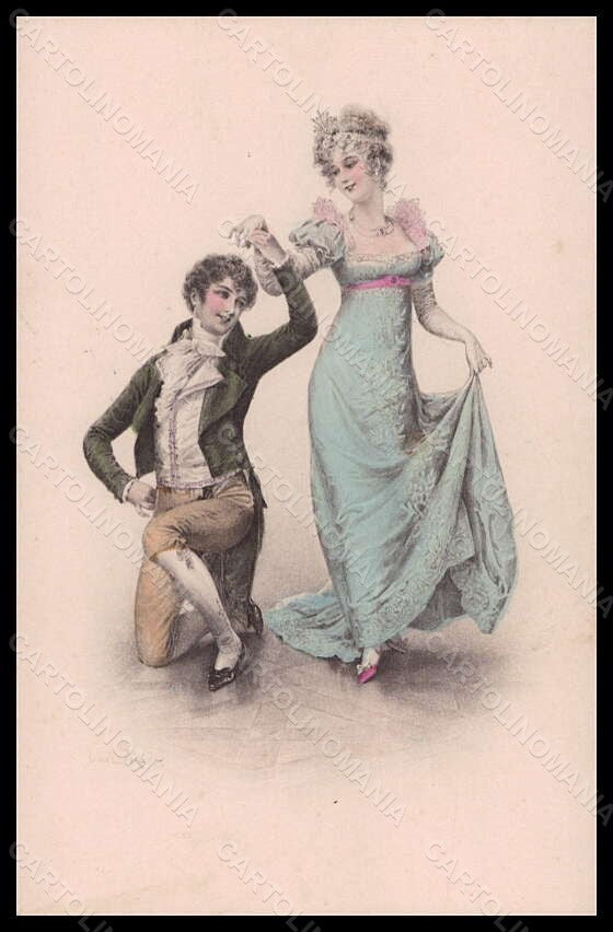 Artist Signed Lionel Peraux Roumantic Couple Dance MM Vienne serie 641 pc VK5657 – fronte