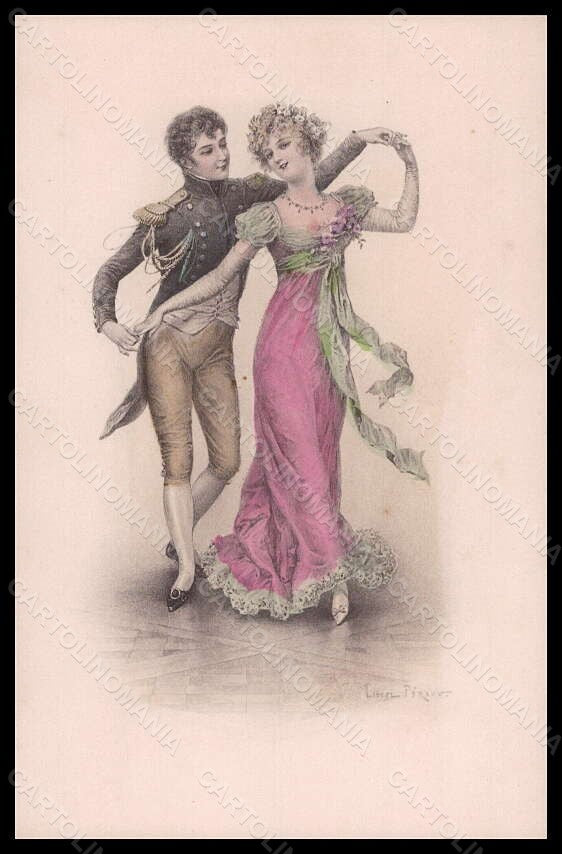 Artist Signed Lionel Peraux Roumantic Couple Dance MM Vienne serie 641 pc VK5658 – fronte