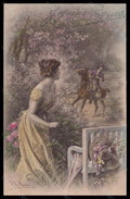 Artist Signed Wichera Lady Horse Flowers Viennoise MM Vienne serie 580 pc VK5665 – fronte