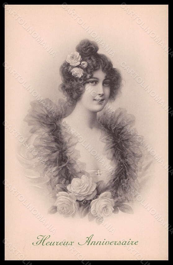 Artist Signed Wichera Lady Viennoise MM Vienne serie 463 postcard VK5667 – fronte