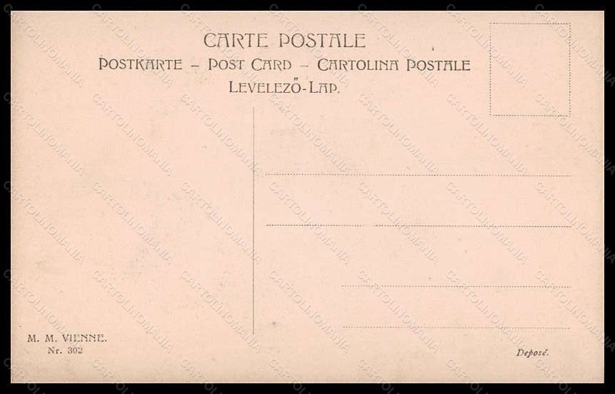 Artist Signed Romantic Couple Easter Egg Rabbit MM Vienne 302 postcard VK5681 – retro