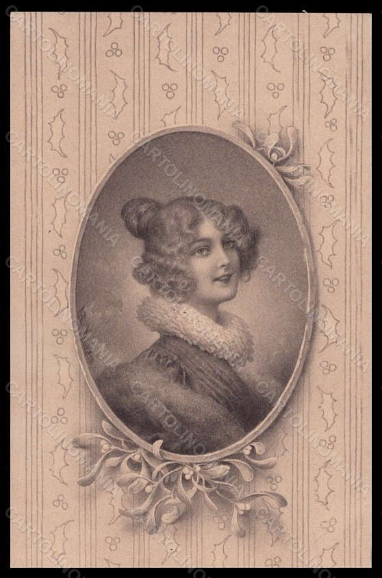 Artist Signed Wichera Lady Christmas Viennoise MM Vienne serie 229 pc VK5685 – fronte