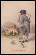 Artist Signed Schubert ? Boy Chick Easter MM Vienne serie 262 postcard VK5687 – fronte