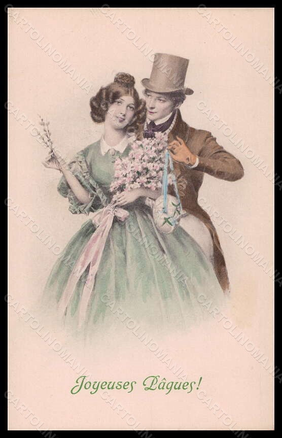 Artist Signed Schubert ? Romantic Couple Easter Egg MM Vienne 302 pc VK5688 – fronte