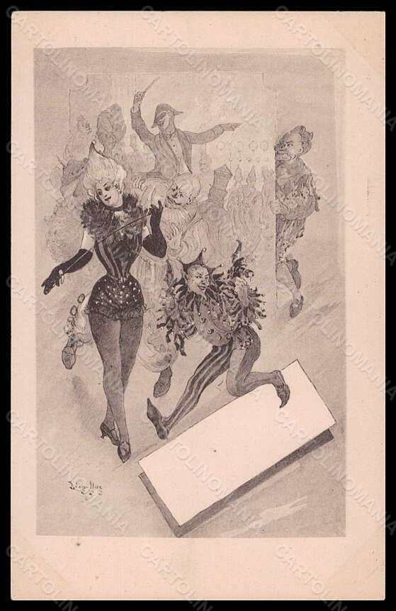 Artist Signed Illustratori Leon Max Lady Carnival Dance postcard VK5690 – fronte