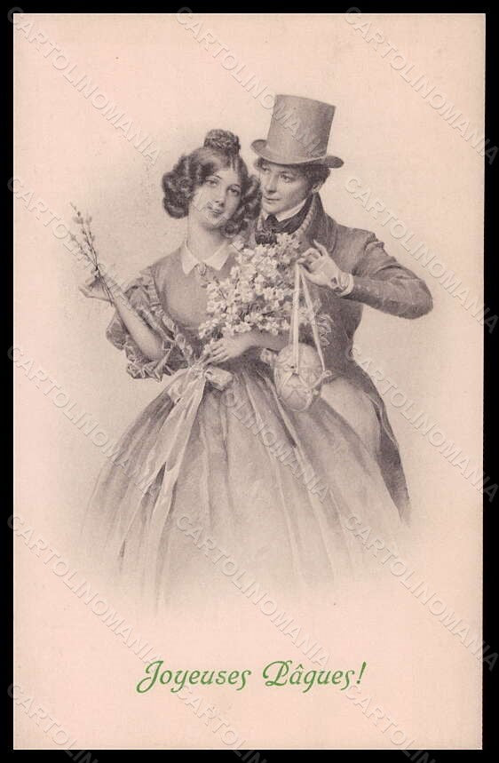 Artist Signed Schubert ? Romantic Couple Easter Egg MM Vienne 302 pc VK5695 – fronte