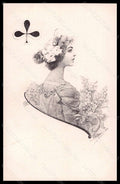 Artist Signed Stubenrauch Lady Art Nouveau Playing Cards Viennoise 870 pc VK5697 – fronte