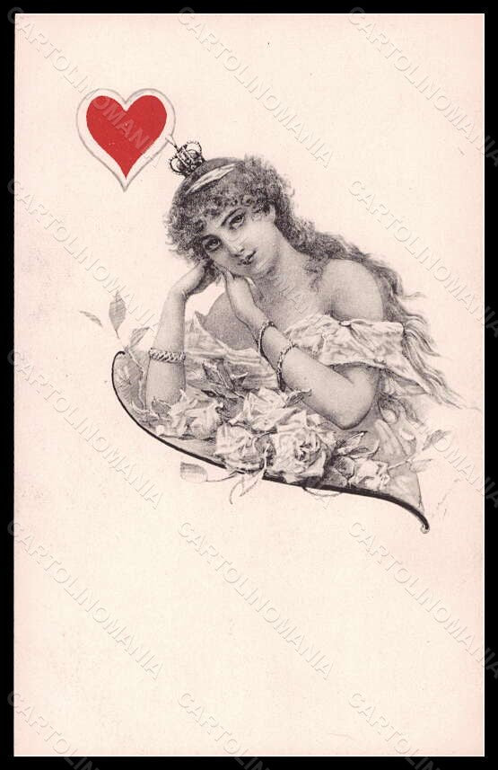 Artist Signed Stubenrauch Lady Art Nouveau Playing Cards Viennoise 870 pc VK5699 – fronte
