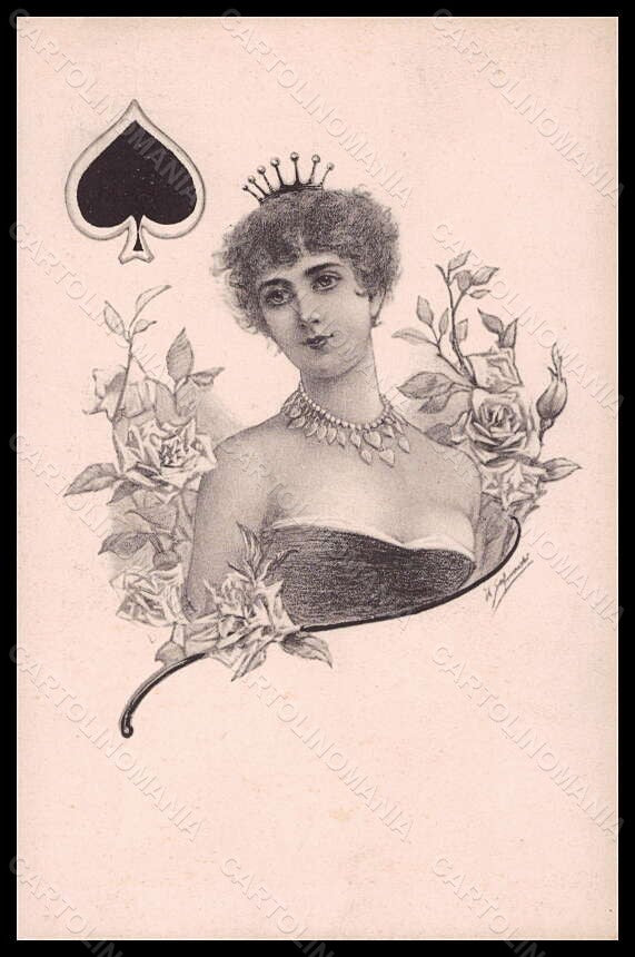 Artist Signed Stubenrauch Lady Art Nouveau Playing Cards Viennoise 870 pc VK5700 – fronte