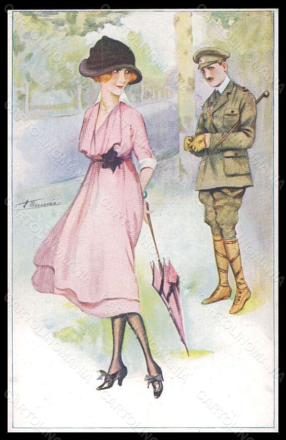 Artist Signed S. Meunier Fashion Lady Moda Soldier serie 56-1 ABRADED pc VK5701 – fronte