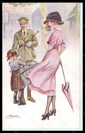 Artist Signed S. Meunier Lady Soldier Histoire d'un Flirt serie 56-2 pc VK5705 – fronte
