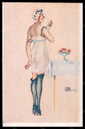 Artist Signed Illustratori G. Leonnec Risque Lady postcard VK5706 – fronte