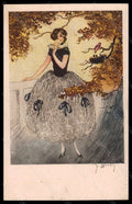 Artist Signed Illustratori Hardy Fashion Glamour Lady Birds serie 1962 pc VK5728 – fronte
