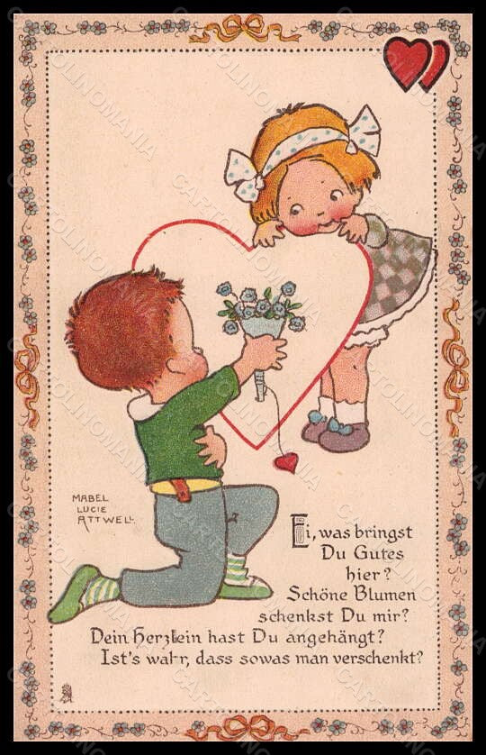 Artist Signed Mabel Lucie Attwell Children Relief Tuck serie 840 pc VK5746 – fronte