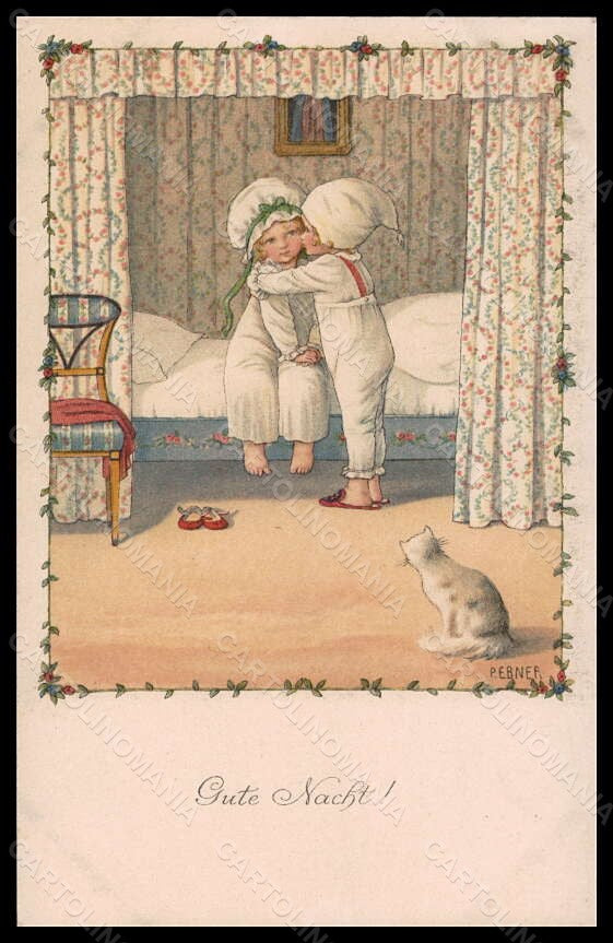 Artist Signed Pauli Ebner Children Cat MM Vienne serie 1158 postcard VK5761 – fronte