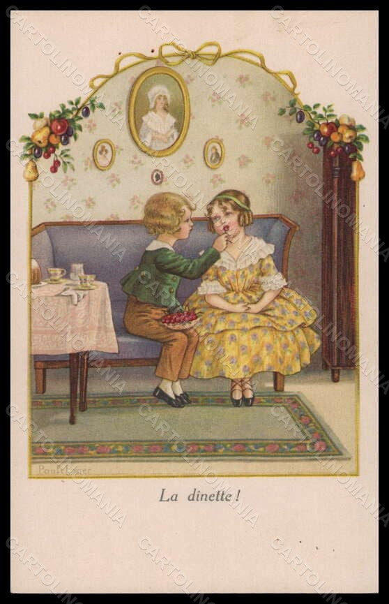 Artist Signed Pauli Ebner Children La Dinette Dondorf serie 1316 postcard VK5767 – fronte