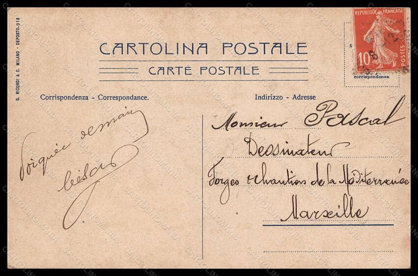 Artist Signed Mataloni Opera Iris Pietro Mascagni Art Nouveau pc VK5779 – retro