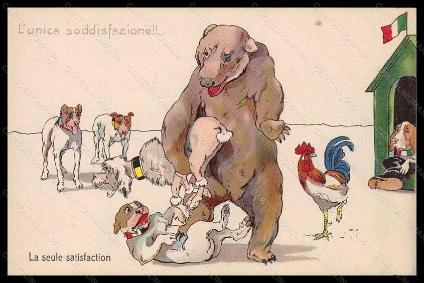 Propaganda WWI WW1 Norfini Dog Russia Bear English Bulldog 2765-4 pc VK5788 – fronte