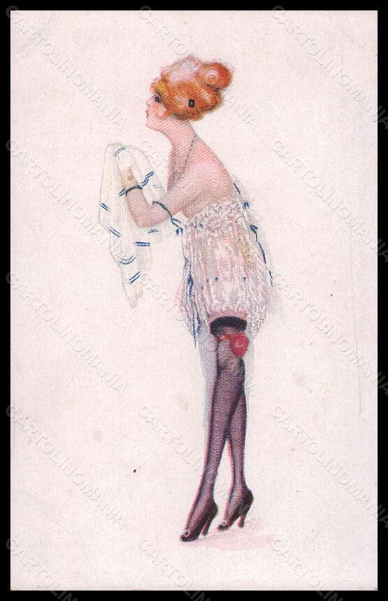 Artist Signed Illustratori Coppa Risque Lady Veli Diafani 1 postcard VK5793 – fronte