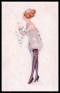 Artist Signed Illustratori Coppa Risque Lady Veli Diafani 1 postcard VK5793 – fronte