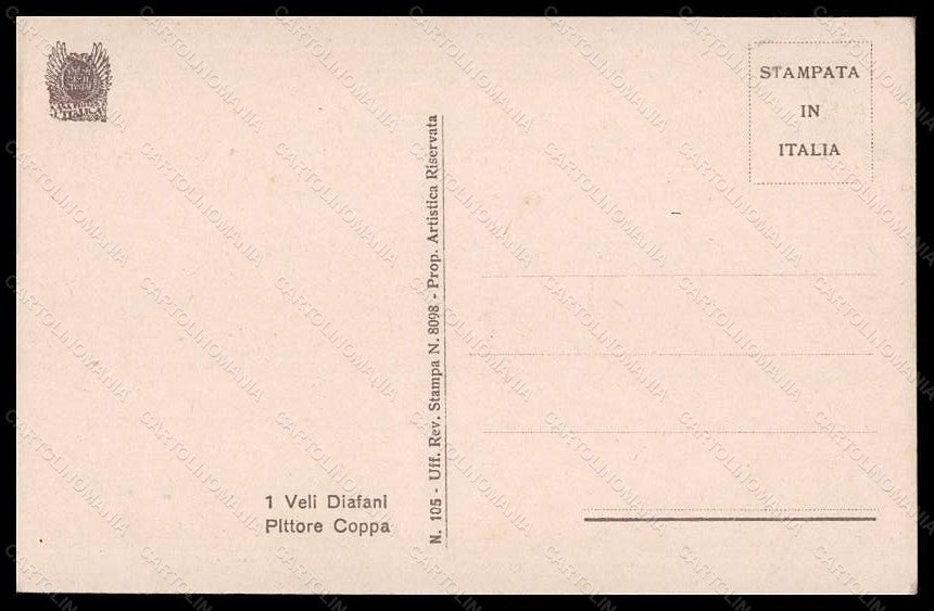 Artist Signed Illustratori Coppa Risque Lady Veli Diafani 1 postcard VK5793 – retro