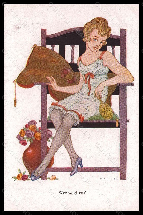 Artist Signed Illustratori Hahn Risque Lady serie 1197-3 postcard VK5798 – fronte