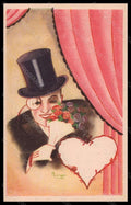 Artist Signed Illustratori Birger Man Flowers Art Deco postcard VK5811 – fronte