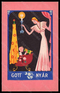 Artist Signed Illustratori Birger Lady Baby Child Art Deco postcard VK5812 – fronte