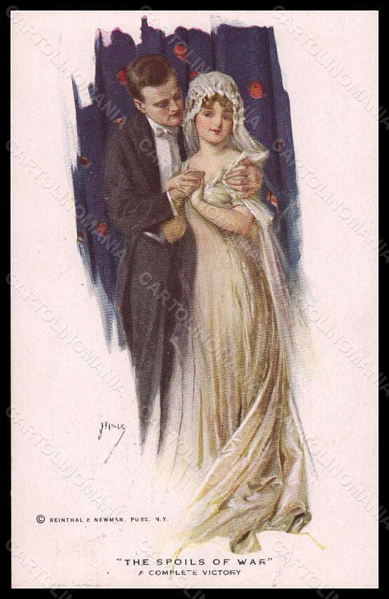 Artist Signed G. P Nikolaki Romantic Couple Bride Reinthal serie 655 pc VK5820 – fronte