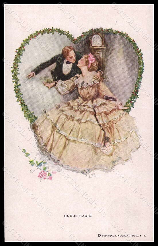 Artist Signed Harrison Fisher Couple Unde Haste Reinthal 193 pc VK5821 – fronte
