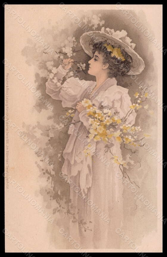 Artist Signed Illustratori Fashion Glamour Lady Meissner & Buch 1081 pc VK5825 – fronte