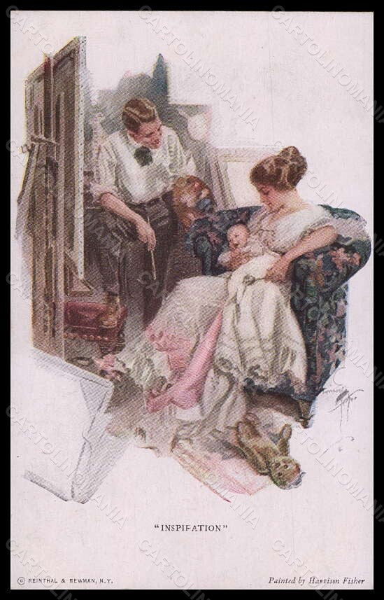 Artist Signed Harrison Fisher Couple Inspiration Reinthal 771 postcard VK5837 – fronte