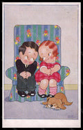 Artist Signed Illustratori Chloe Preston Children Dog serie 1598-2 pc VK5850 – fronte