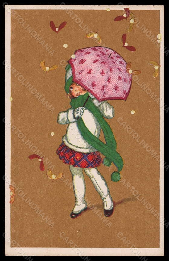 Artist Signed Illustratori Castelli Girl Christmas Degami 873 postcard VK5851 – fronte