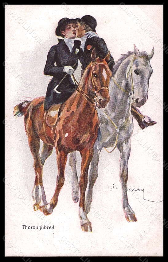 Artist Signed Illustratori L. Usabal Sidesaddle Lady WSSB serie 1181 pc VK5866 – fronte