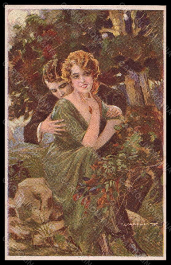 Artist Signed T Corbella Romantic Couple Lady serie 407-4 postcard VK5870 – fronte